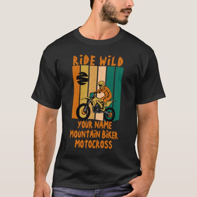 T-shirt Ajouter un nom Changer tout le texte Ride Wild Mou (Devant)