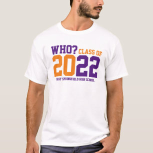 T-shirt Ajouter un nom d'école Purple Gold Colors Class 20