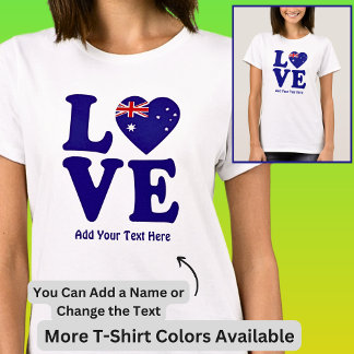 T-shirt Ajouter un nom Modifier le texte - Blue Love Austr