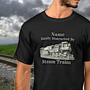 T-shirt Ajouter Un Nom Train À Vapeur Vintage Facilement D