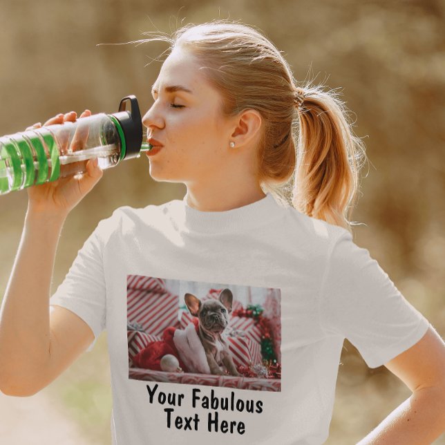 T-shirt Ajouter une photo et du texte personnalisé (Créateur téléchargé)