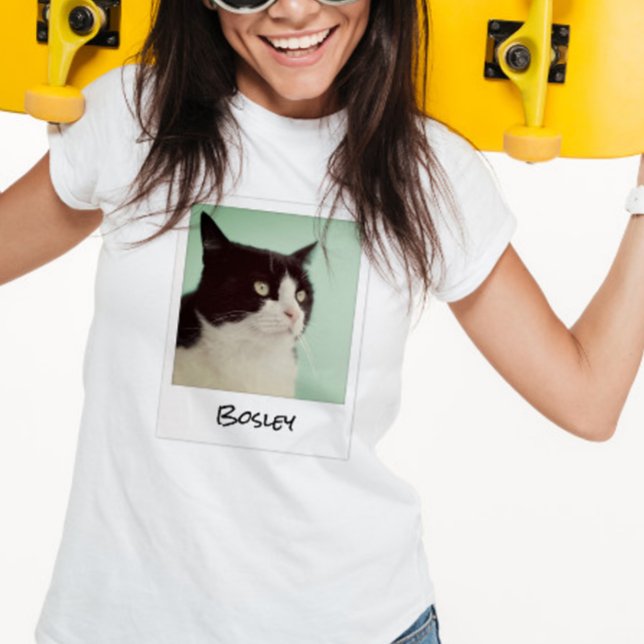 T-shirt Ajouter Votre Animal Photo Retro Instantané Caméra (Créateur téléchargé)