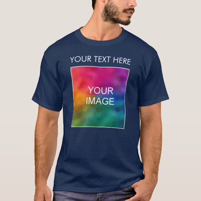 T-shirt Ajouter votre image Logo Texte Hommes double face (Devant)
