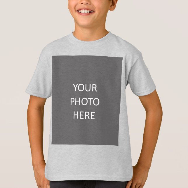 T-shirt Ajouter Votre Image Photo Logo Ash Grey (Devant)