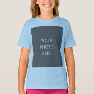 T-shirt Ajouter votre image photo logo bleu clair