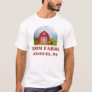 T-shirt Ajouter votre nom à la grange rouge avec Blue Sky 