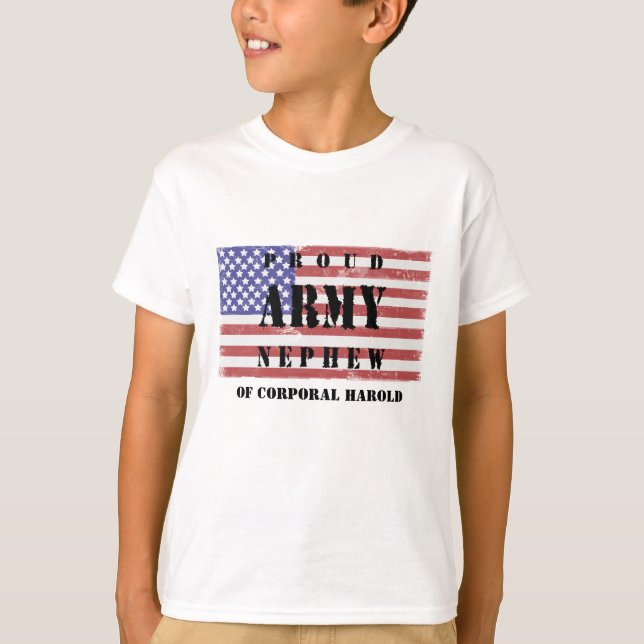 T-shirt Ajouter Votre Oncle/Tantes Nom Fier Armée Chemise  (Devant)