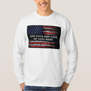 T-shirt Ajouter votre propre texte sur grunge American fla