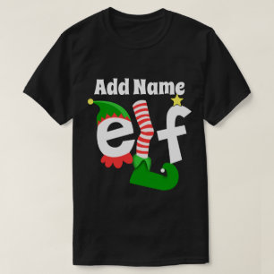 T-shirt Ajoutez le nom Noël d'Elf - customisé