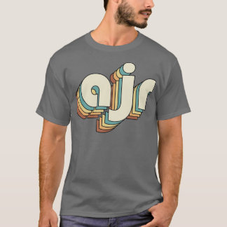 T-shirt AJR Retro Typographie arc-en-ciel Style les années