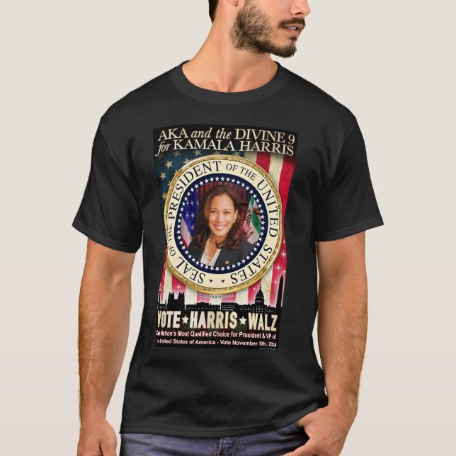 T-shirt AKA & le Divin Nine pour Kamala Harris (Devant)