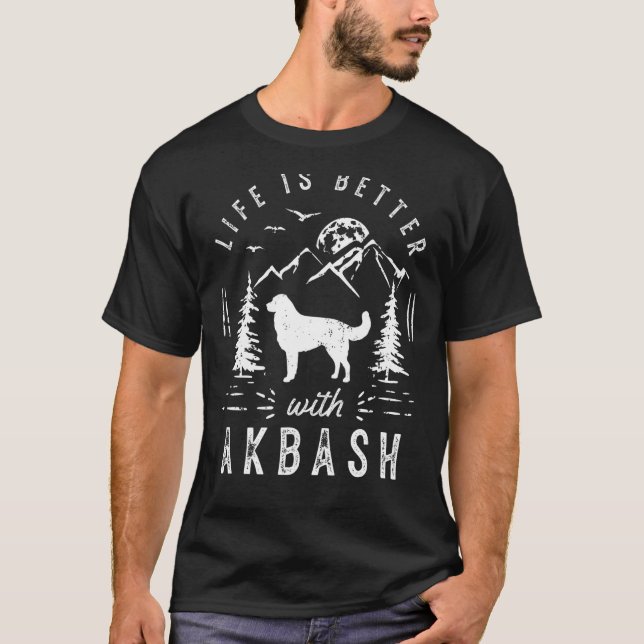 T-shirt Akbash Life Better Papa Chien (Devant)