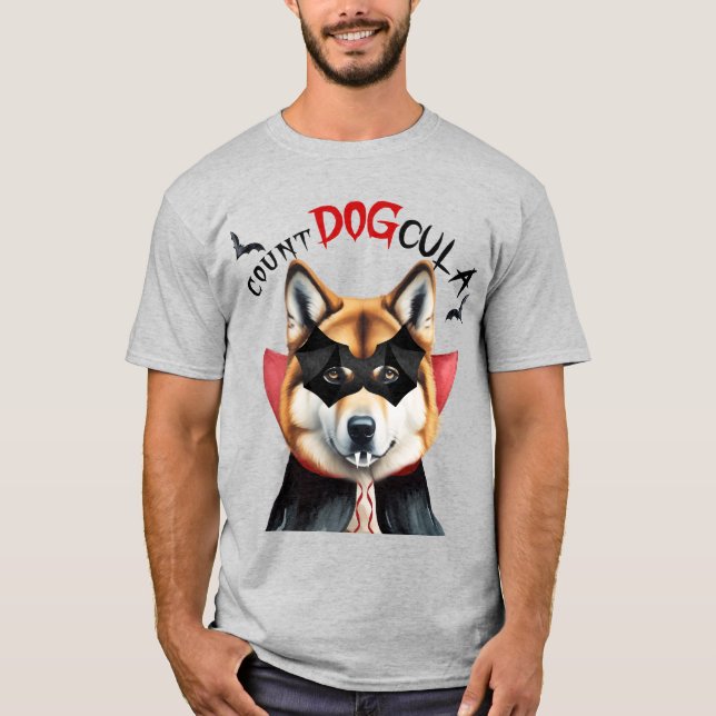 T-shirt Akita Chien nombre DOGcula Funny Chien Amoureux Ha (Devant)