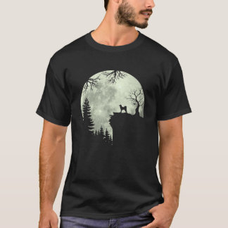 T-shirt Akita Inu Chien Et Moon Howl Dans Hallowee De Chie
