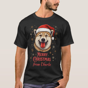 T-shirt Akita Inu Chien Personnalisé Aimer Père Noël Noël