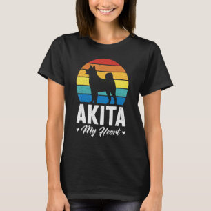 T-shirt Akita Mon Coeur Rétro Amérique Vintage Akita Inu