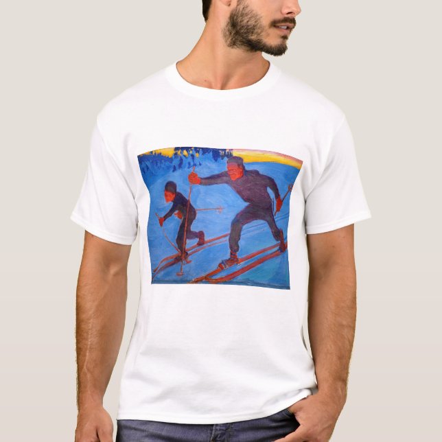 T-shirt Akseli Gallen-Kallela - Skiers (Devant)