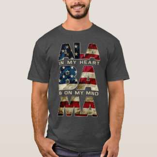 T-shirt Alabama dans mon cœur Fierté Forte Conception Incr