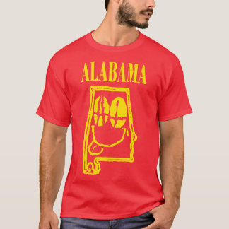 T-shirt Alabama Grunge Souriant Visage noir Arrière - plan