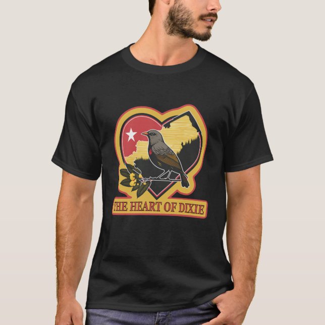 T-shirt Alabama - Le Coeur De Dixie (Devant)