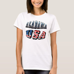 T-shirt Alabama Photo et USA Flag Font