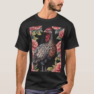 T-shirt Alabama Wild Turkey With Camellia Flowers Oversize