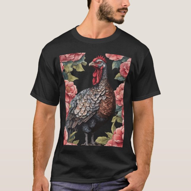 T-shirt Alabama Wild Turkey With Camellia Flowers Oversize (Devant)