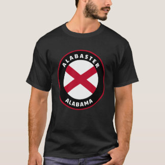 T-shirt Alabaster Alabama AL Drapeau de l'État Badge Vacan