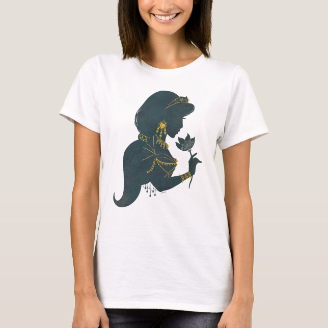 T-shirt Aladin| Silhouette dorée de Jasmine (Devant)