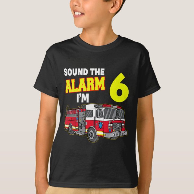 T-shirt Alarme Son Enfants Im 6 Enfants Camion Pompier (Devant)