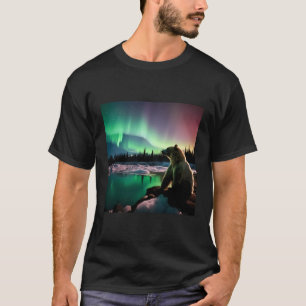 T-shirt Alaska Aurora Borealis Ours Photo de base esthétiq