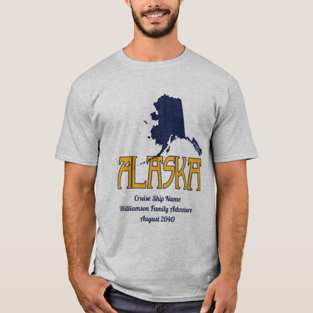 T-shirt Alaska Family Cruise Vacances Blue (Devant)