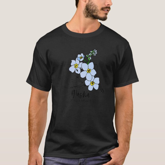 T-shirt Alaska Forget Me Not Flower   (Devant)