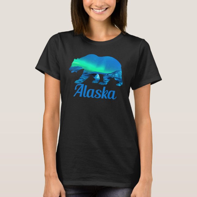 T-shirt Alaska   Grizzly Polar Bear Nature Winter (Devant)