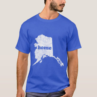 T-shirt Alaska Home Love Vintage State Map Silhouette Wild