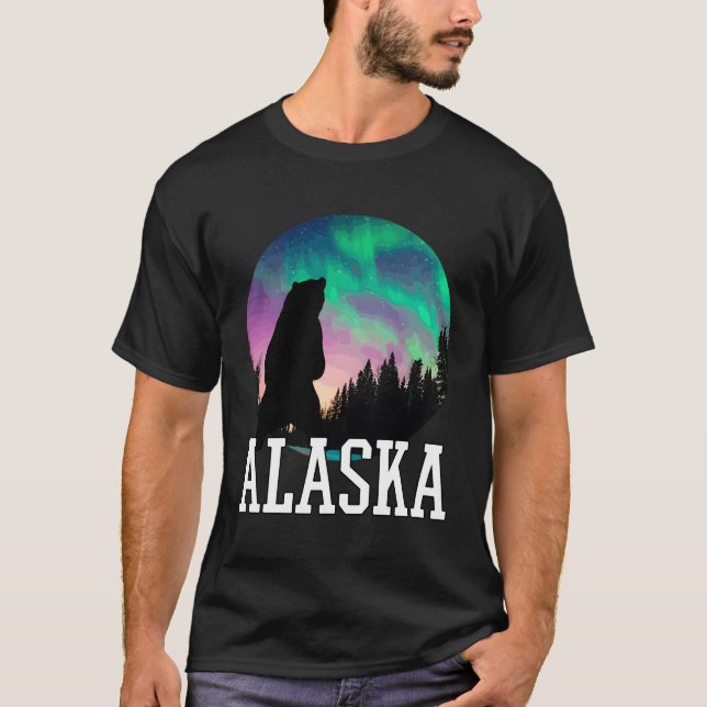 T-shirt Alaska Lumières du Nord Voir les vacances (Devant)