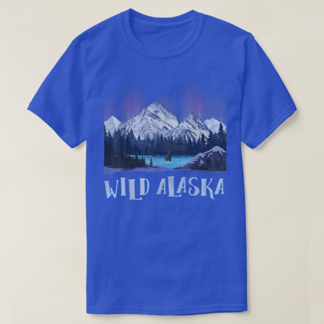T-shirt Alaska sauvage Faune de l'Alaska Aurora Borealis L (Design devant)