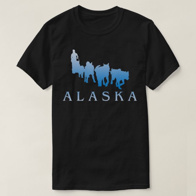 T-shirt Alaska Sled Dogs Mushing Team Snow Sledding Mounta (Design devant)