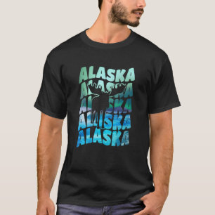 T-shirt Alaska Souvenir Aurora Borealis Northern Lights Sn