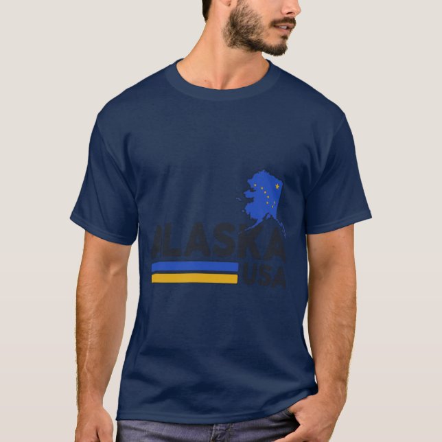 T-shirt Alaska USA Shirt Alaskan Retro Vintage Home State  (Devant)