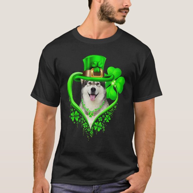 T-shirt Alaskan Malamute Dog St Patricks Day Lover Irish S (Devant)