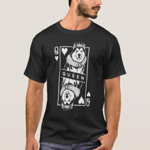 T-shirt Alaskan Malamute Queen Of Hearts Funny Dog Card Po