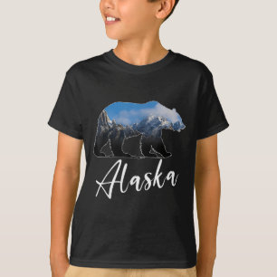 T-shirt Alaskien Ours Grizzly Alaska State Souven