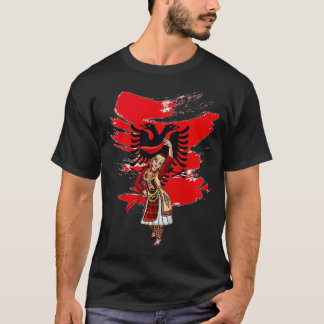 T-shirt Albanian Girl Albanische Flagge Kosovo Nuse Premiu