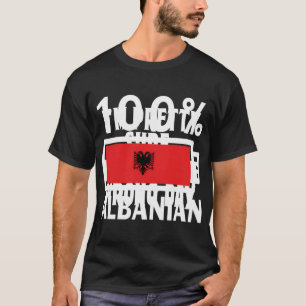 T-shirt Albanie Drapeau 100 Puissance de la batterie alban