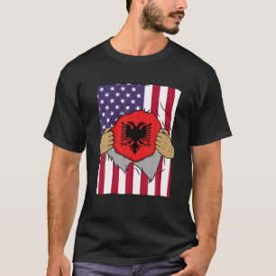 T-shirt Albanie Drapeau intérieur de moi Accueil Fierté al