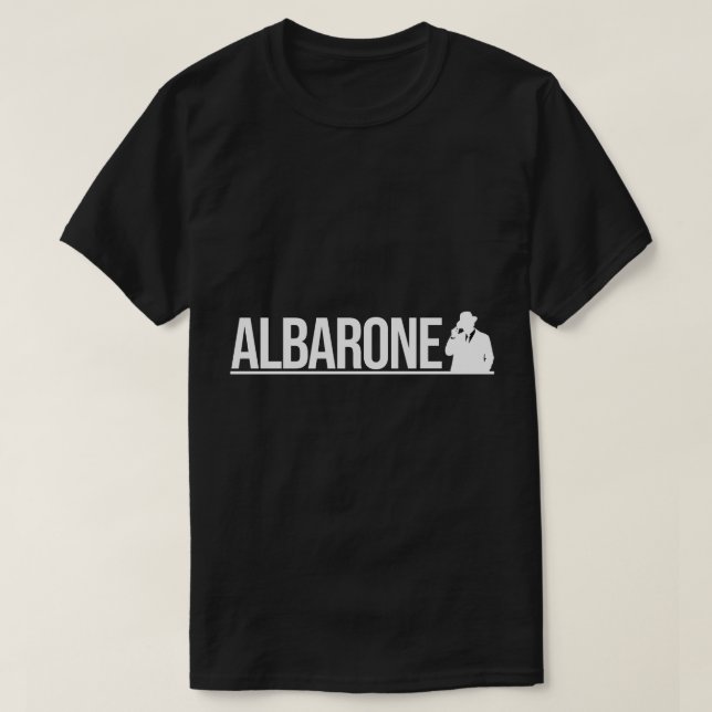 T-shirt Albarone Gangster Silhouette Graphic - White (Design devant)