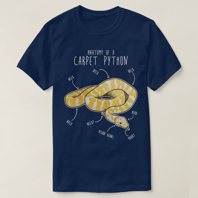 T-shirt Albino Darwin animal Python Snake Anatomie (Design devant)