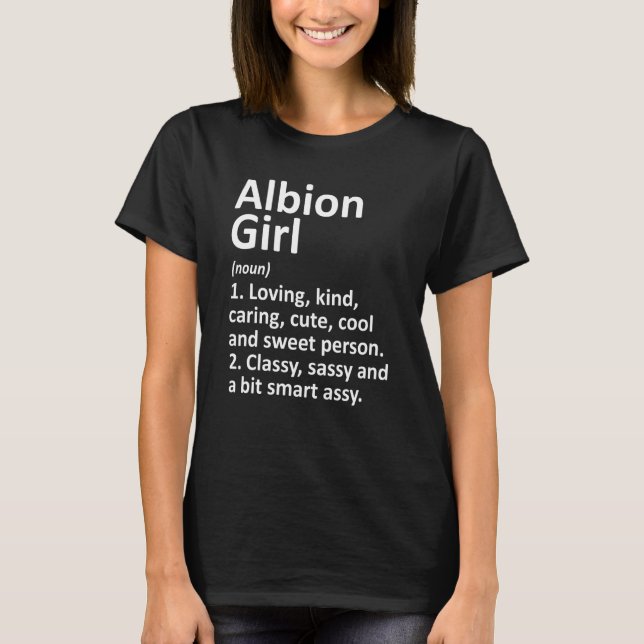 T-shirt Albion Girl Mi Michigan Funny City Accueil Racines (Devant)