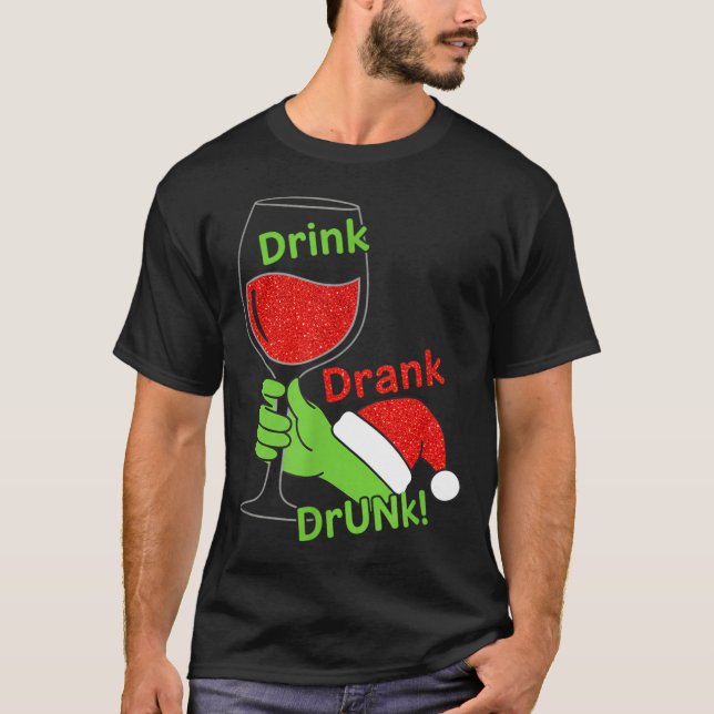 T-shirt Alcohol &amp; Tails Drink Drank Drunk! Funny Chris (Devant)
